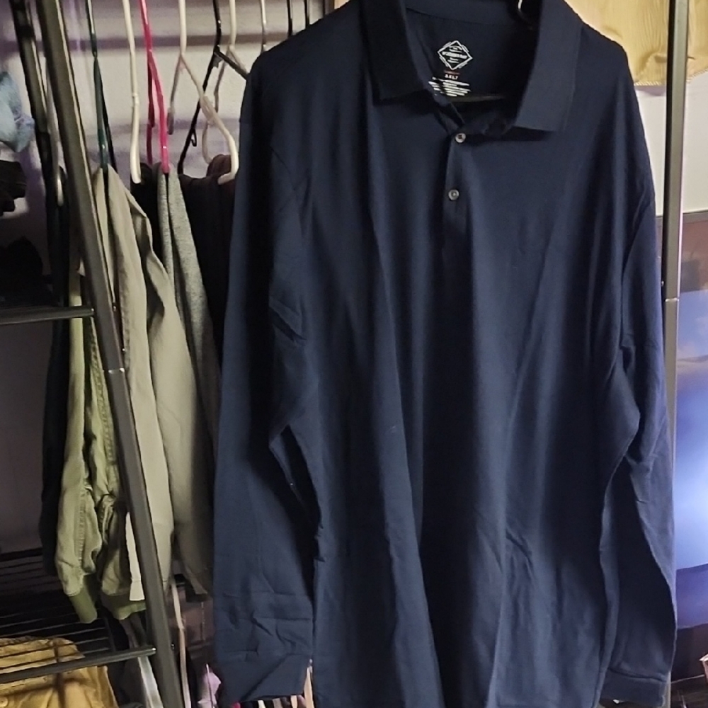 St. John's Bay Dark Blue Long Sleeve Polo